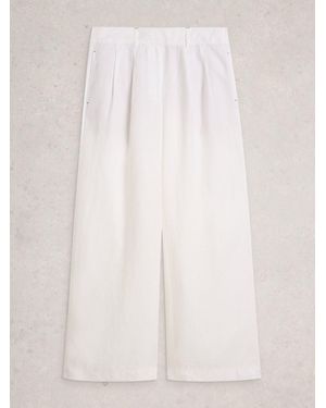 White Stuff Sasha Wide Leg Linen Pants - White
