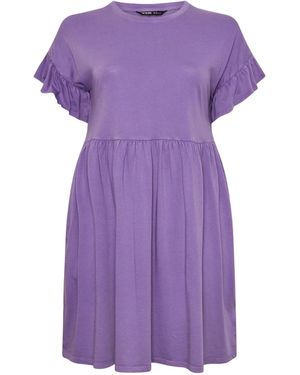 Yours Curve Rüschenkleid Mit Waschung Aus 100 Baumwolleeu 54-56 (Uk 26-28) - Lila