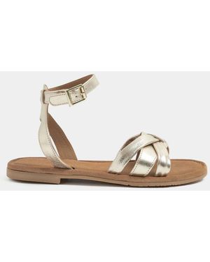 Yours Curve Extra Wide Fit Eee Faux Leather Cross Over Sandals - White