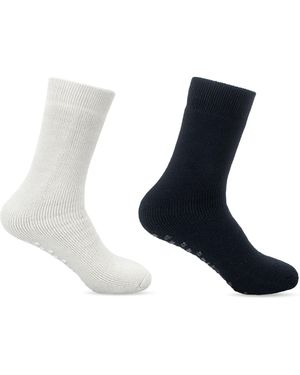 Totes Brushed Thermal Original Slipper-Socks 2 Pack - Blue