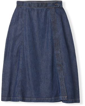 Celtic & Co. Midi Denim Wrap Skirt - Blue