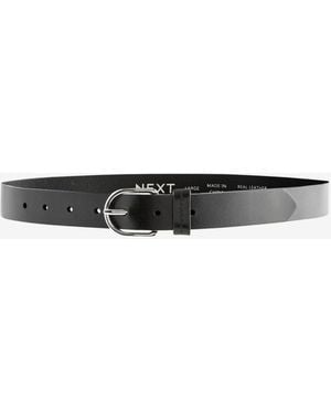Next With Regular Leather Belt - White