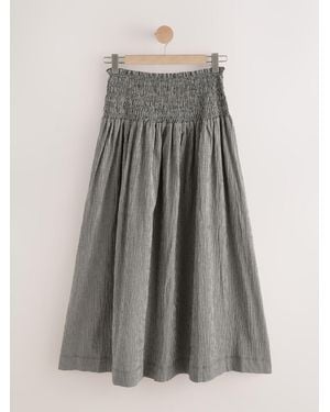 Next Drop Waist Gingham Maxi Skirt - Gray
