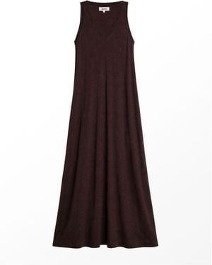 Ro & Zo Petite Slub Jersey V-Neck Midi Dress - Purple