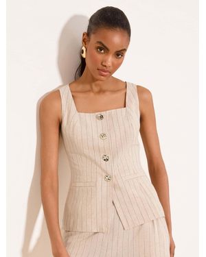 Lipsy Square Neck Waistcoat - Natural
