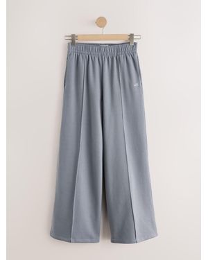 Self Charcoal Wide Leg Sweatpants - Gray