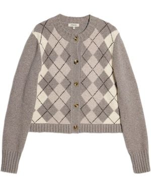 Albaray Camel Argyle Cardigan - Natural