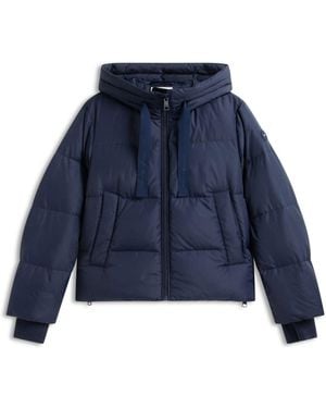 Tommy Hilfiger Drawstring Hooded Down Jacket - Blue