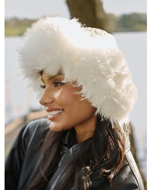 South Beach Faux Fur Ski Trapper Hat - Black