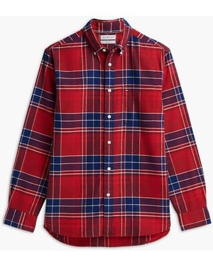 Tommy Hilfiger Regular Fit Tartan Check Flannel Shirt - Red