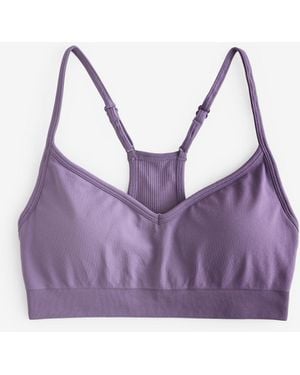 Fabletics Sleek Seamless Low Impact Bra - Purple