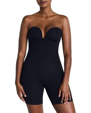 Spanx Shape Suit Your Fancy Strapless Mid-Thigh Bodysuit - Blue