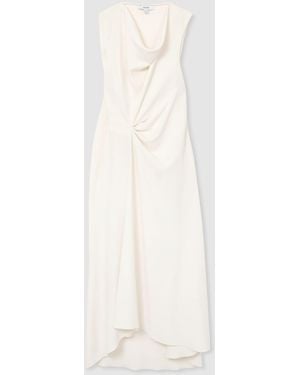 Reiss Drape-Detail Sleeveless Midi Dress - White