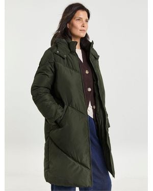 JD Williams Mid Length Padded Coat With Hood - Green