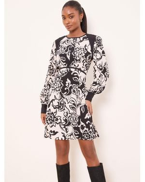 Lipsy Printed Viscose Mini Dress - Natural