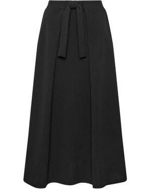 M Com Sash Waist Midi Skirt - Black