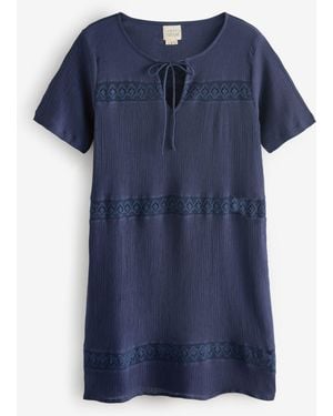 Aspiga Roxy Crinkle Lace 100% Cotton Dresses - Blau