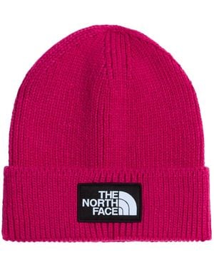 The North Face Logo Box Cuffed Beanie - Pink