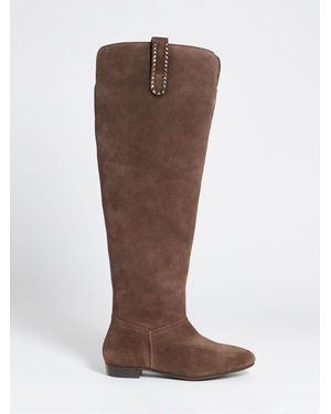 Simply Be Extra Wide Fit Over The Knee Western Boots - Brown