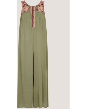 Monsoon Lidia Embroidered Jumpsuit - Green