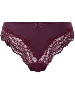 Hunkemöller Lace & Shine Thong - Purple