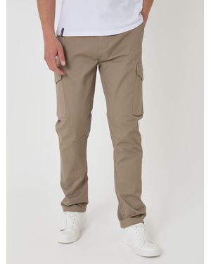 Threadbare Cotton Cargo Pants With Stretch - White