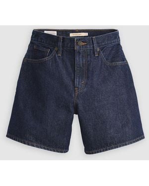 Levi's High Waisted Baggy Denim Shorts - Blau