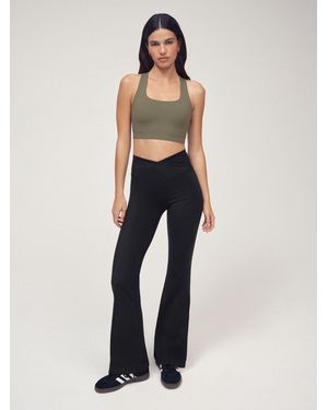 OSIA Wrap Front Flared Leggings - Black