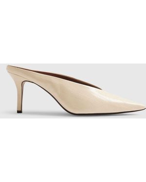 River Island High Throat Mule Court Heels - Natur