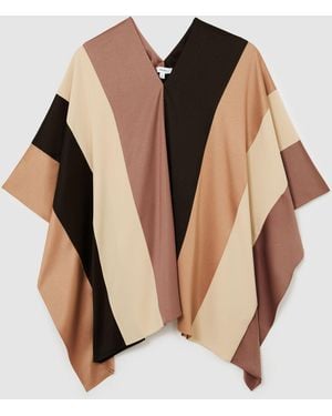 Reiss Chocolate & Cream Colour-Block Tunic Dress - Natural