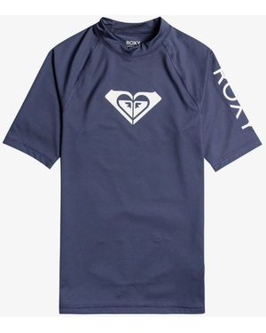 Roxy Wholehearted Short Sleeve Logo Rash Vest - Blue