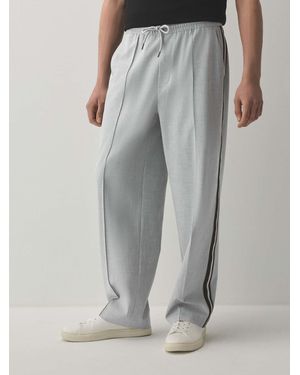 Next Light Wide Leg Fit Side Stripe Smart Sweatpants - Gray