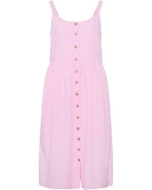 Yours Curve Cotton Blend Button Sundress - Pink