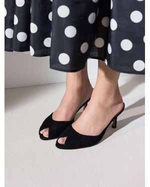 Next Tabitha Simmons X Eileen Peep Toe Mules - Black