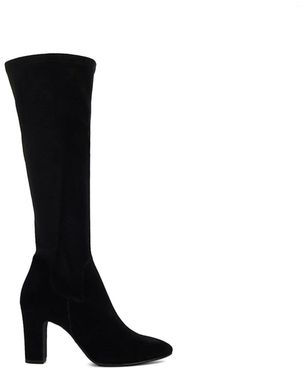 Dune Wide Fit Simple Stretch Knee High Boots - Black