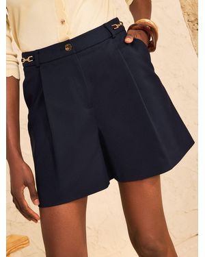 Love & Roses Cotton Blend Shorts - Blue