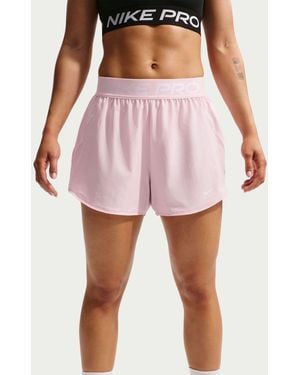 Nike Pro Dri-Fit Mid-Rise Brief-Lined 3 Woven Shorts - Pink