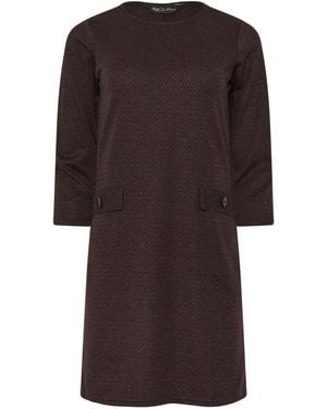 M Com 3/4 Sleeve Tunic Dress - Braun