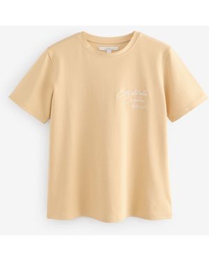 Next Schweres T-Shirt Mit Rundhalsausschnittxs Regular - Natur