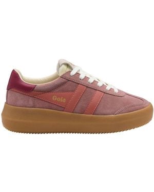 Gola Athena Suede Lace-Up Trainers - Pink
