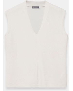 Mint Velvet Wool Blend Sleeveless Knit Top - White