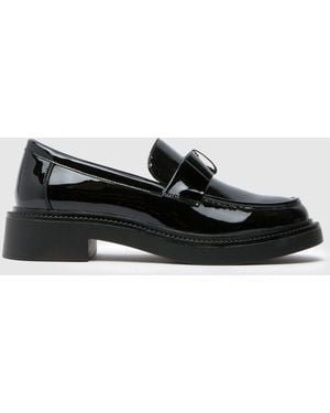 schuh Lidia Lack-Bow Loafers - Schwarz