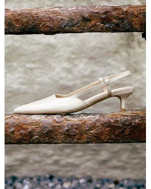 Linzi Refined Slingback Court Heels - Gray
