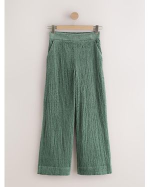 Next Moss Soft Cord Wide Leg Pants With Modal - Green