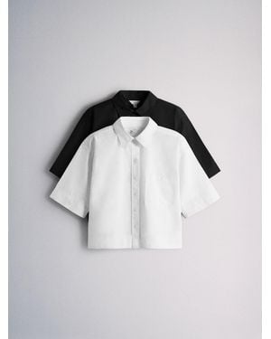 The Set 2 Pack Oversized Short Sleeve Cotton Shirts - Multicolor