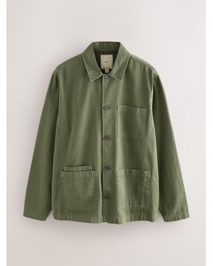 Next Chore Twill Shacket Overshirt - Green