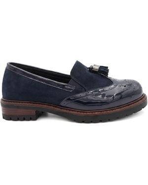 Pavers Wide Fit Heeled Moccasins - Blue