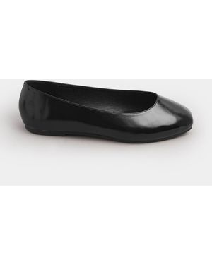 Yours Curve Wide Fit Extra-Wide Fit Square Toe Ballet Pumps - White