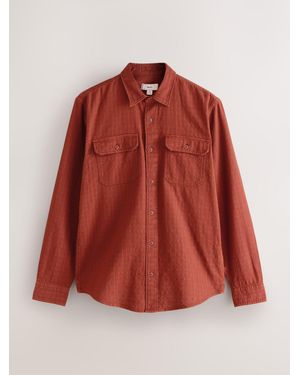 Next Regular Fit Textured Waffle Long Sleeve Shirt