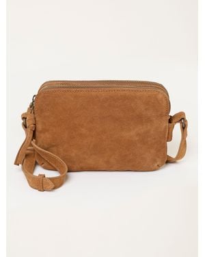 FatFace Tan Sophie Suede Camera Bag - Brown